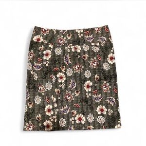 Margaret M Floral Women's Skirt - Black and White